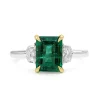 18ct Yellow and White Gold Emerald and Diamond 3 Stone Ring