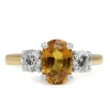 18ct Yellow and White Gold Yellow Sapphire and Diamond 3 Stone Ring