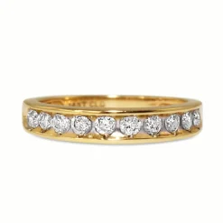 14ct Yellow and White Gold Diamond Band Ring