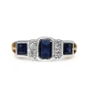 9ct Yellow and White Gold Sapphire and Diamond 3 Stone Ring