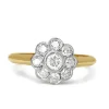 18ct Yellow and White Gold Diamond Daisy Ring