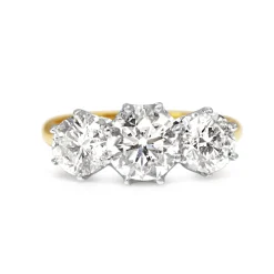 18ct Yellow and White Gold 3 Stone Diamond Ring