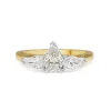 18ct Yellow and White Gold Pear Shape 3 Stone Diamond Ring