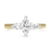 18ct Yellow and White Gold Marquise and Pear 3 Stone Diamond Ring