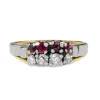 9ct Yellow and White Gold Vintage Ruby and Diamond Ring