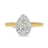 18ct Yellow and White Gold Pear Shaped Diamond Halo Ring