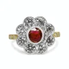 18ct Yellow and White Gold Ruby and Diamond Daisy Ring