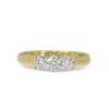 18ct Yellow and White Gold 3 Stone Vintage Style Diamond Ring