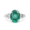 18ct Yellow and White Gold Emerald and Diamond 5 Stone Ring