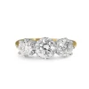 18ct Yellow and White Gold Victorian Style 3 Stone Diamond Ring