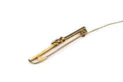 15ct Yellow and White Gold Antique Old Cut Diamond Brooch