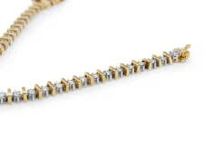 10ct Yellow and White Gold Diamond Tennis Bracelet