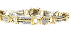 14ct Yellow and White Gold Vintage Diamond Bracelet