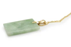 14ct Yellow and White Gold Jade and Diamond Necklace