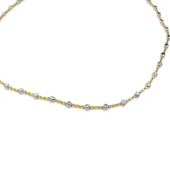 18ct Yellow and White Gold Diamond Necklace