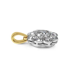 18ct Yellow and White Gold Diamond Daisy Necklace