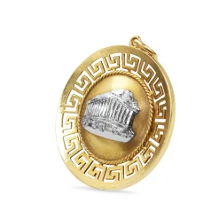 18ct Yellow and White Gold Greek Parthenon Pendant
