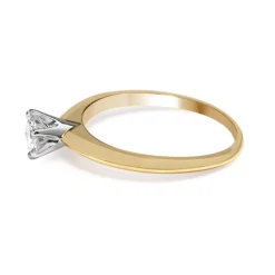 18ct Yellow and White Gold Solitaire Diamond Ring