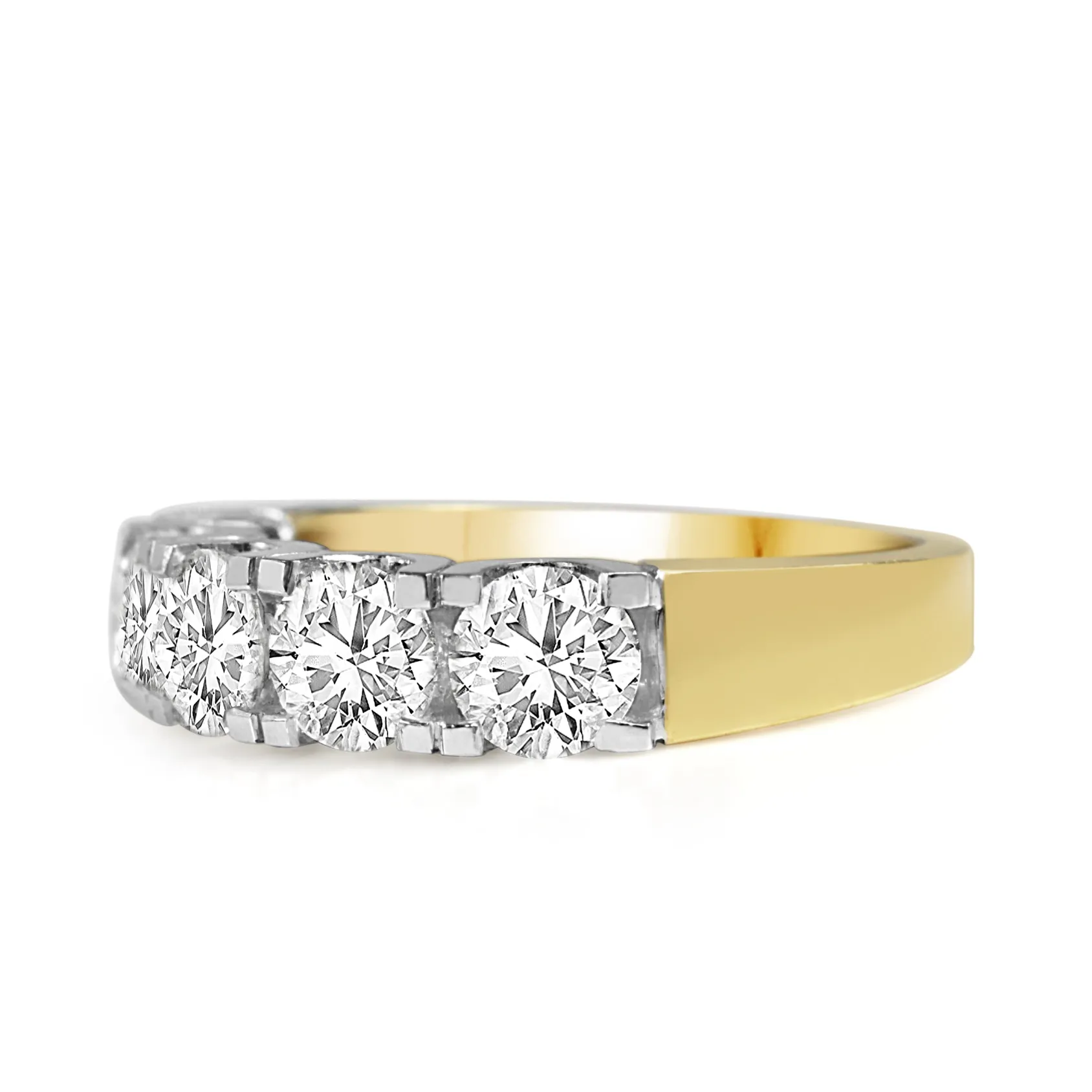 18ct Yellow and White Gold 5 Stone Diamond Ring