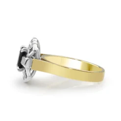 18ct Yellow and White Gold Vintage Sapphire and Diamond Ring
