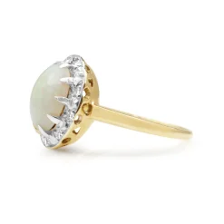 14ct Yellow and White Gold Opal and Diamond Vintage Ring