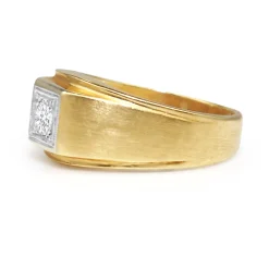14ct Yellow and White Gold Old Cut Diamond Ring