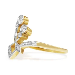 18ct Yellow and White Gold Art Nouveau Old Cut Diamond Ring