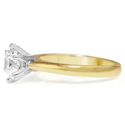 18ct Yellow and White Gold Diamond Solitaire Ring