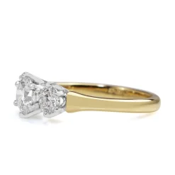 18ct Yellow and White Gold Victorian Style 3 Stone Diamond Ring