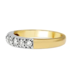 9ct Yellow and White Gold Diamond Band