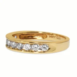 14ct Yellow and White Gold Diamond Band Ring