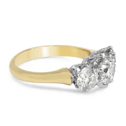 18ct Yellow and White Gold 3 Stone Diamond Ring