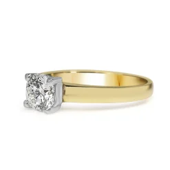 18ct Yellow and White Gold 1.00ct Diamond Solitaire Ring