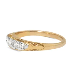 18ct Yellow and White Gold Art Deco Old Cut 5 Stone Ring