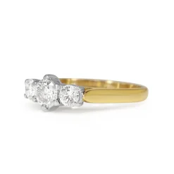 18ct Yellow and White Gold 3 Stone Diamond Ring