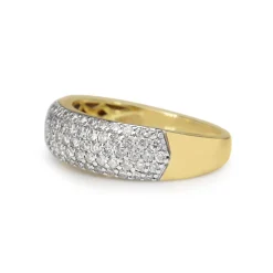 18ct Yellow and White Gold Pavé Diamond Band Ring