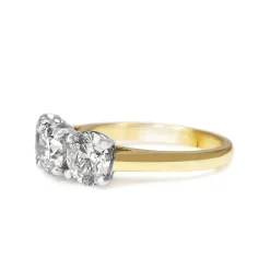 18ct Yellow and White Gold 3.06ct 3 Stone Diamond Ring