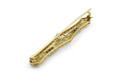14ct Yellow and White Gold Antique Sapphire and Diamond Brooch