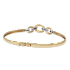 9ct Yellow and White Gold Diamond Bangle