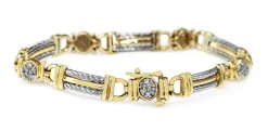 14ct Yellow and White Gold Vintage Diamond Bracelet
