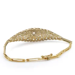 18ct Yellow and White Gold Antique Diamond Bracelet