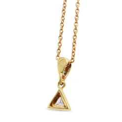 10ct Yellow and White Gold Trillion Diamond Solitaire Pendant