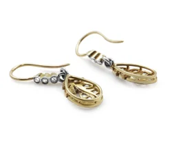 18ct Yellow and White Gold Antique Old Cut Diamond Earrings