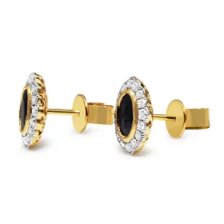 18ct Yellow and White Gold Sapphire and Diamond Earrings