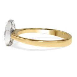 9ct Yellow and White Gold Hexagon Cluster Ring