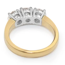 18ct Yellow and White Gold 3 Stone Diamond Ring