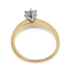 18ct Yellow and White Gold Solitaire Diamond Ring