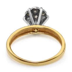 14ct Yellow and White Gold Diamond Cluster Ring