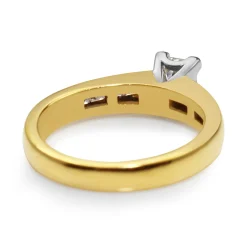 18ct Yellow and White Gold Princess Cut Diamond Ring