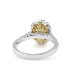 18ct Yellow and White Gold Fancy Yellow Oval Diamond Ring